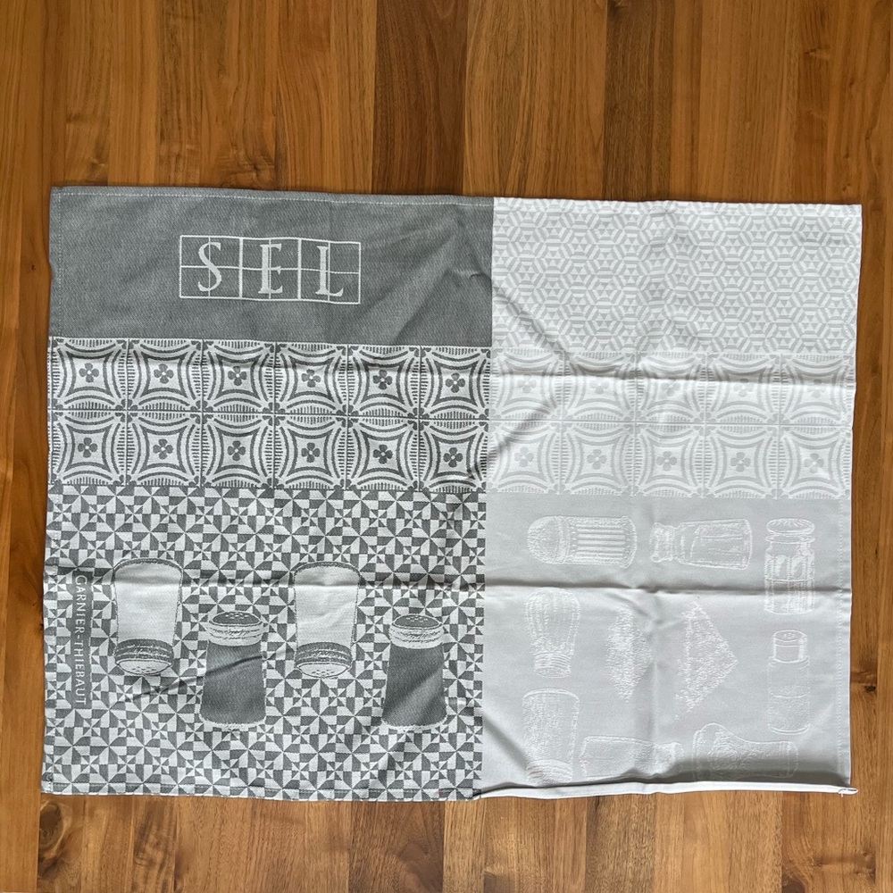 🎈2/$20 - NWOT - GARNIER-THIEBAUT “SEL” Woven Jacquard Tea Towel - 🇫🇷 France